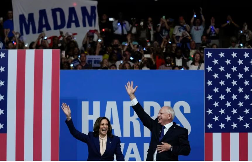 u-zgjodh-kandidat-per-nenpresident,-kamala-harris-dhe-tim-walz-shfaqen-ne-fushate-per-here-te-pare-se-bashku