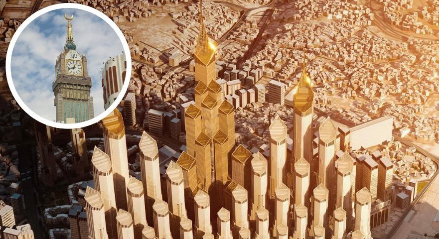 arabia-saudite-nderton-nje-kulle-te-re-prane-qabes-ne-meke,-te-ngjashme-me-kullen-e-ores