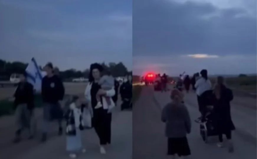 kolone-te-paligjshem-hebrenj,-kriminalisht-drejt-gazes-me-flamuj-izraelite