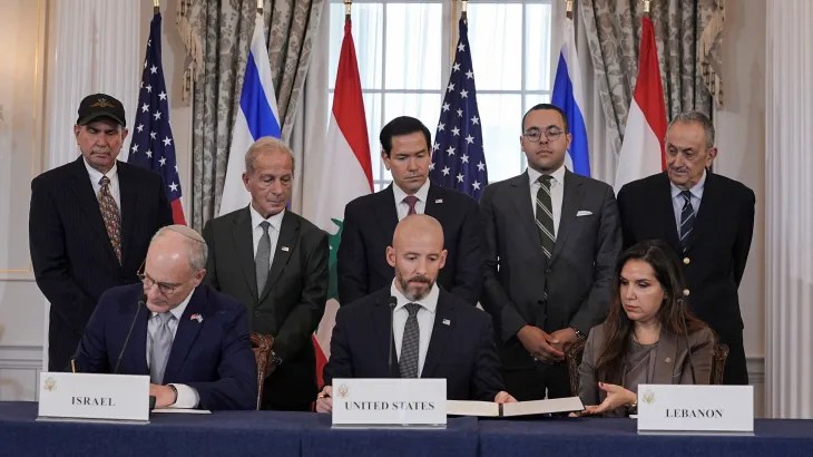 libani-dhe-izraeli-nenshkruan-ne-washington-nje-“marreveshje-kornize”-te-sponsorizuar-nga-shba-ja